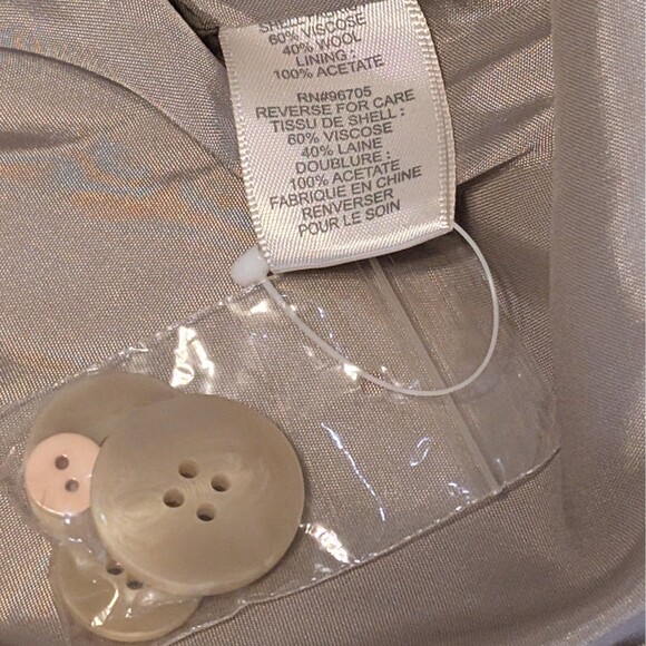 Rebecca Taylor Womens Sz 4 Belted Coat Wool Blend Long Beige Ruffle Collar Retro - Picture 7 of 13